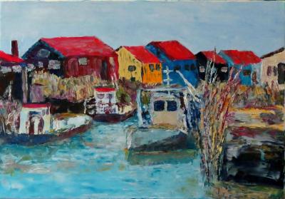 Barges à marée haute